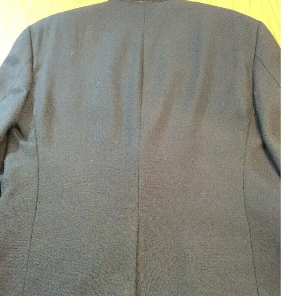 90s Y2K Stafford Blazer Mens 44R Navy Wool Blend Gold Buttons Classic Preppy VTG